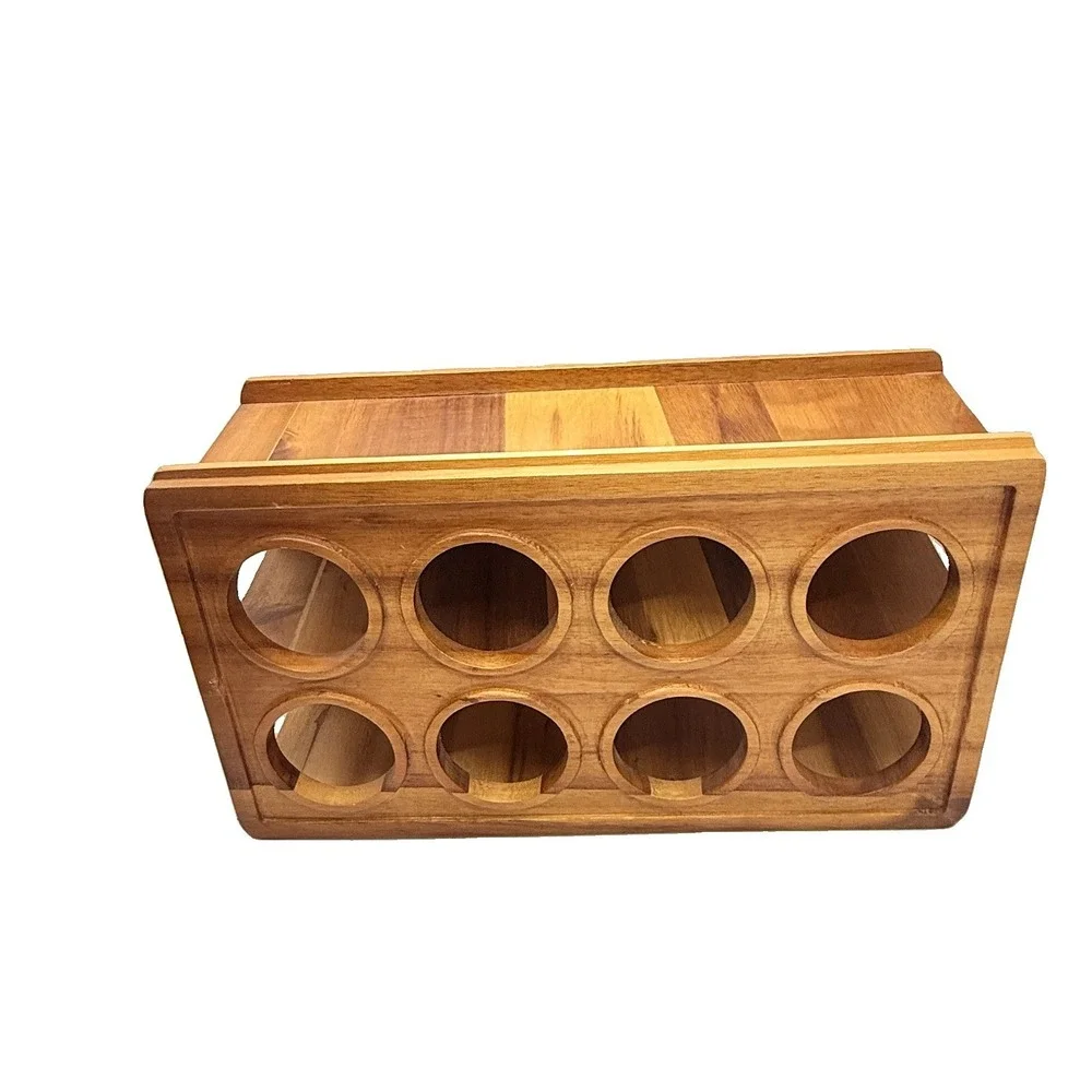 Mini MCM Arcadia Wood 6 Slot Spice Rack Organizer Minimalist Kitchen Shelf